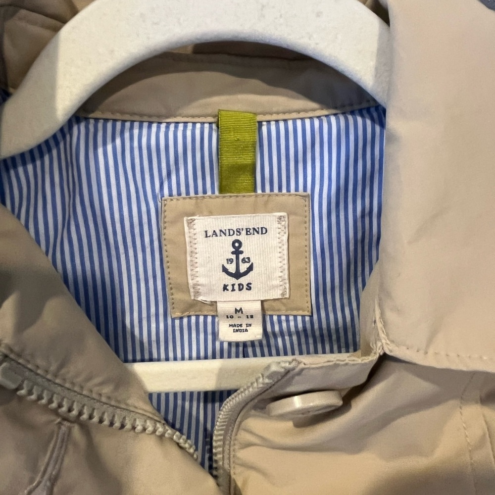 Lands' End Girls Khaki Trench Coat, Size M (10/12) - Picture 7 of 12
